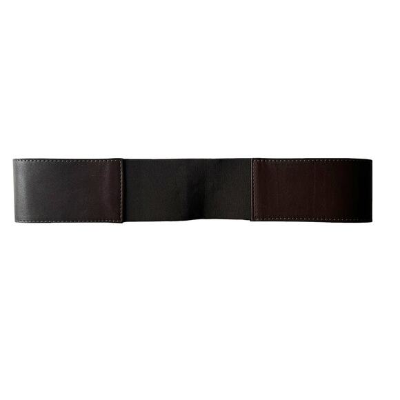 Motif 56 Brown Statement Belt Womens Small Leather Elastic & Wooden Clip Buckle main image 6
